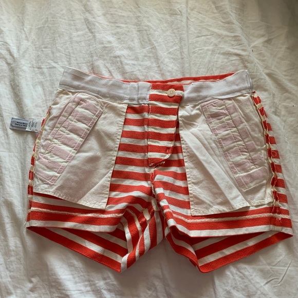J.Crew Orange & White Striped Shorts - Picture 8 of 13